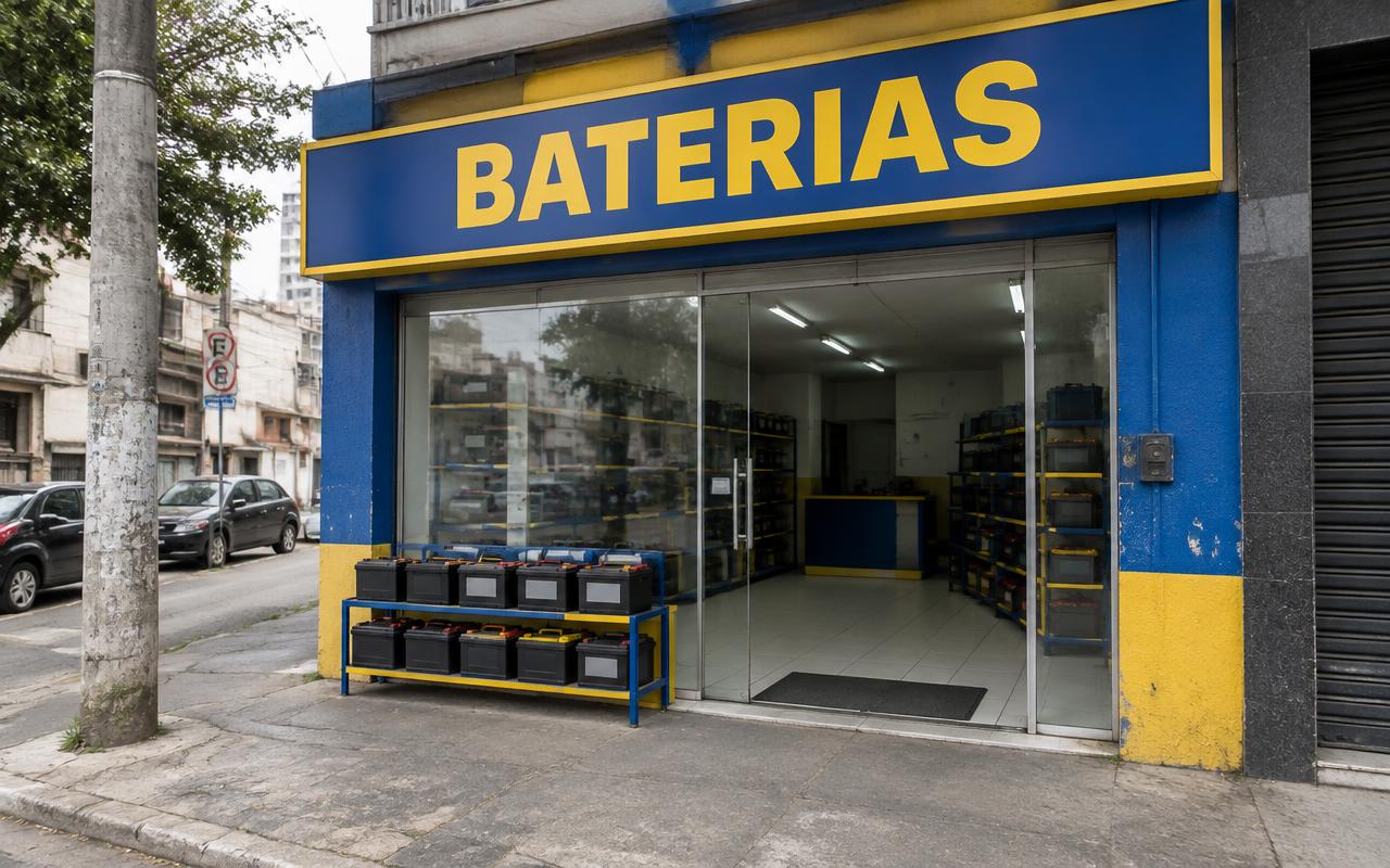 Fachada da loja de baterias